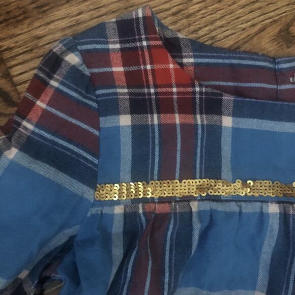 Boden (5|6y) Plaid Sequin Top - Picture 3 of 8